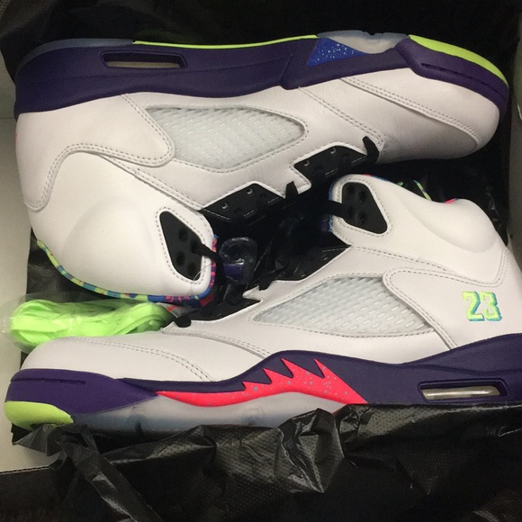 Jordan Retro 5s Bel-Air White/Eletric Green/Purple